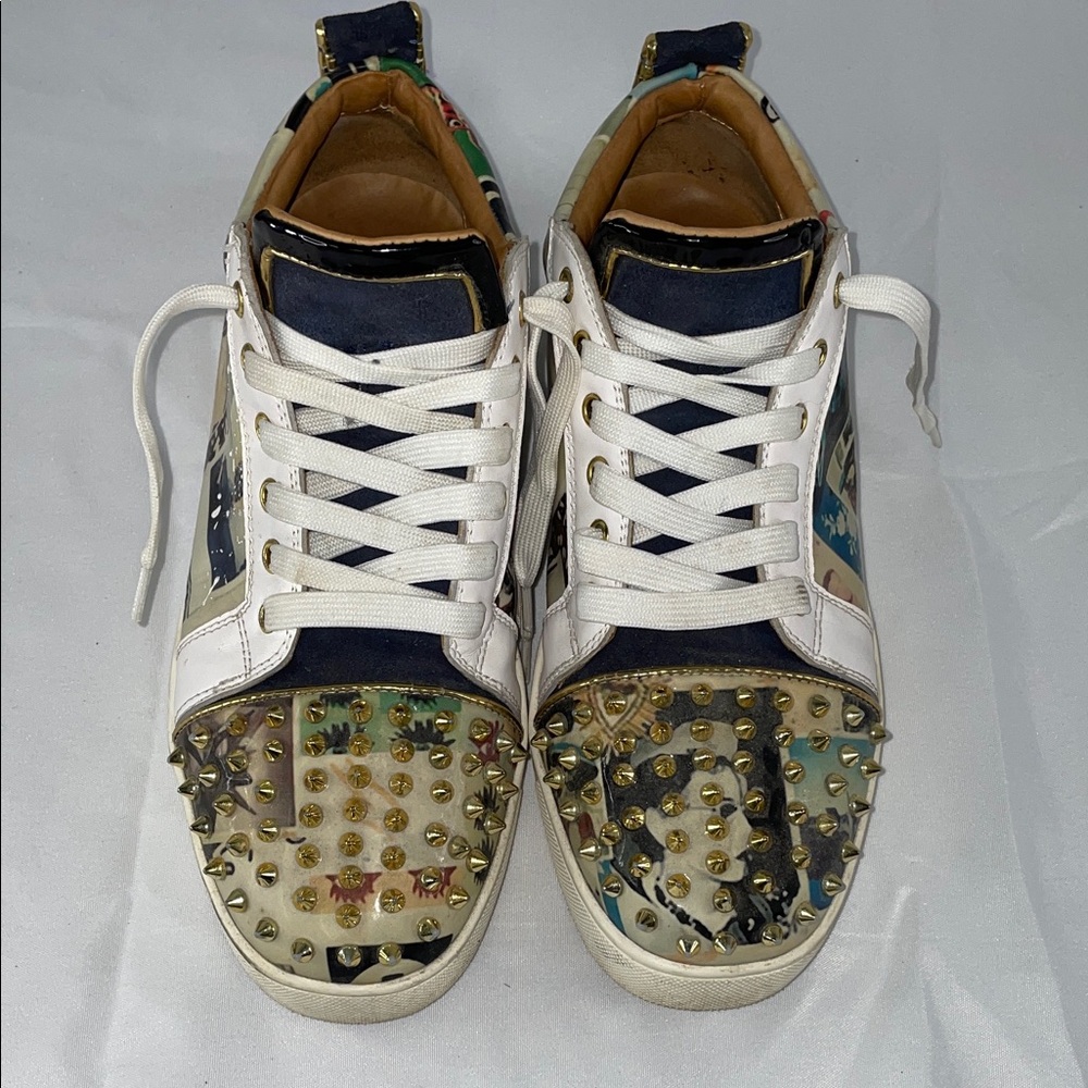 CHRISTIAN LOUBOUTIN LOUIS JR SPIKES COLLAGE SNEAKERS FTL-10-180 - Picture 4 of 9